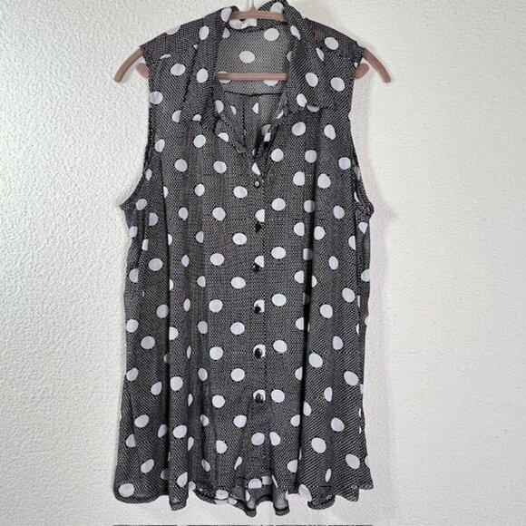 Ember Tops - Ember Sheer Sleeveless Womens Plus Size Blouse 2X